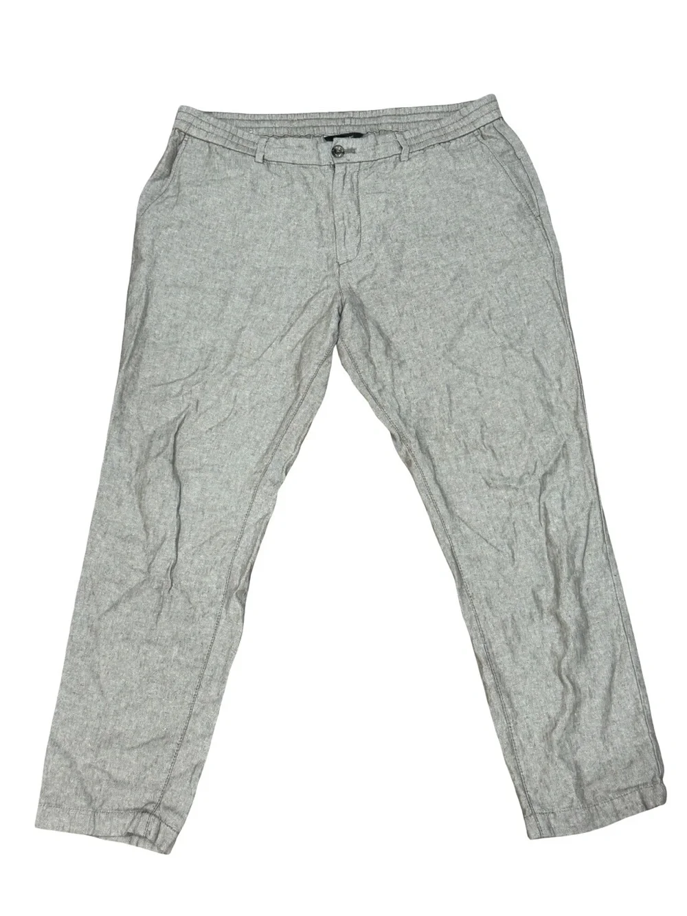 🌿 Banana Republic Men's Athletic Fit Linen Blend Pants Feather Taupe 36x29
